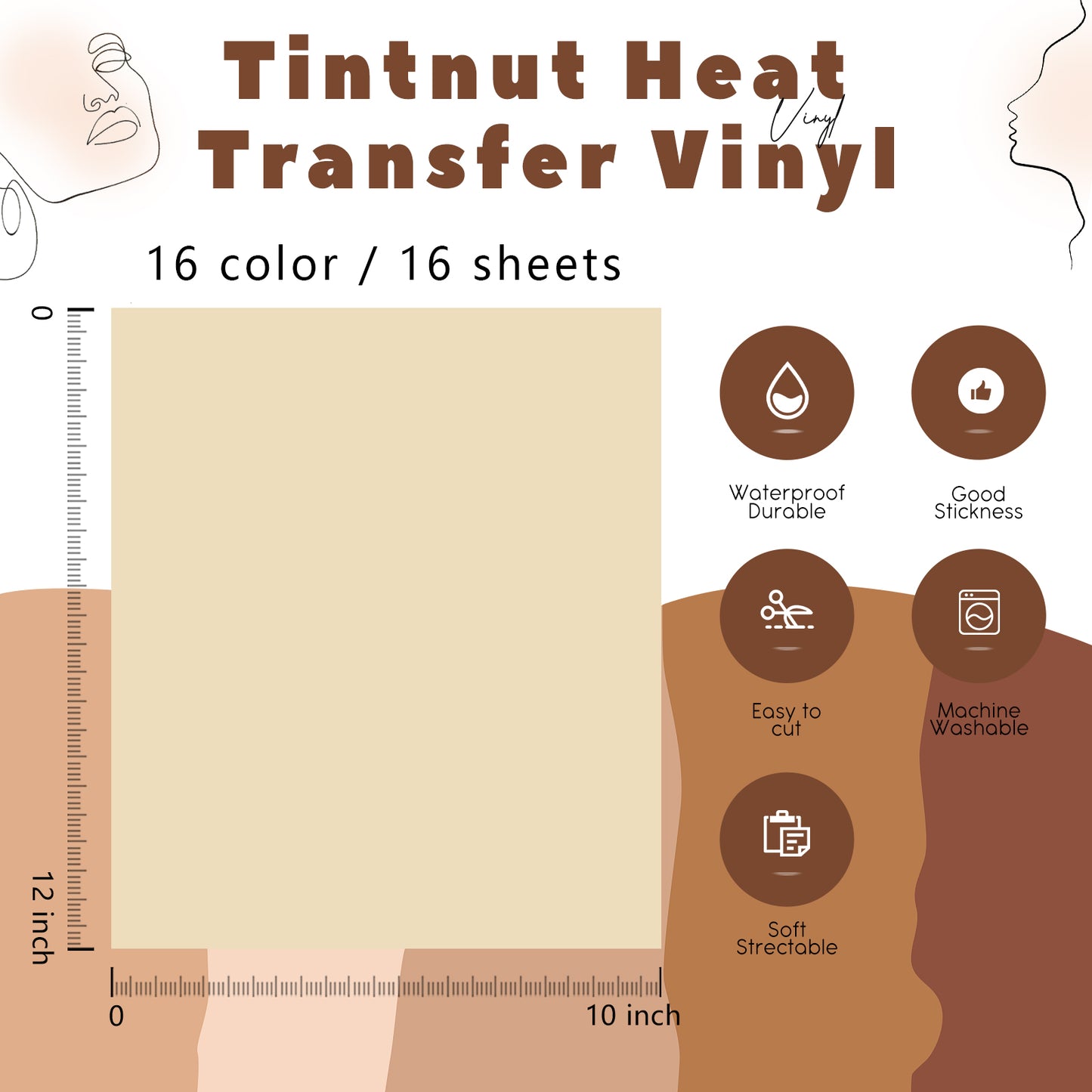 Brown(base) Vinyl Printed Heat Transfer Sticker, Size: 2 X 3inch